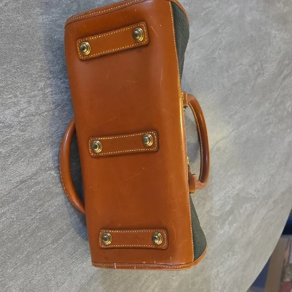 Dooney & Bourke Green and Brown Satchel Vintage Clean Inside Very Good Condition - Picture 12 of 12